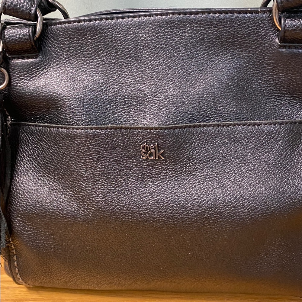 The Sak Black Leather Shoulder Bag with Tassel - Picture 2 of 12